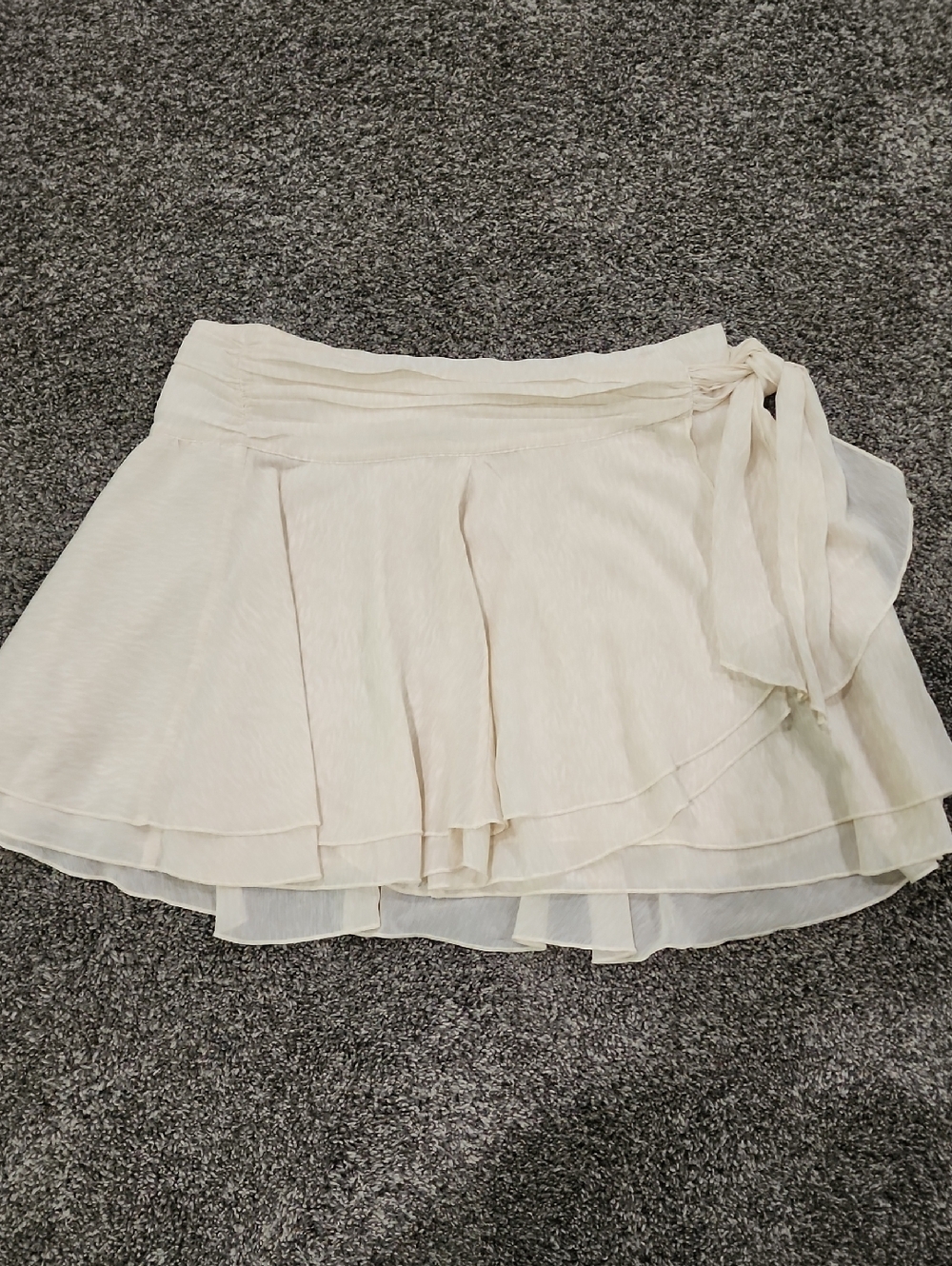 Biege Tie Flowy Skirt